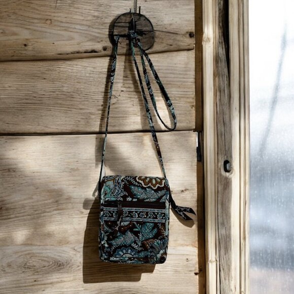 Vera Bradley Retired  Java Blue Crossbody Bag  Multiple Compartments - Picture 2 of 14
